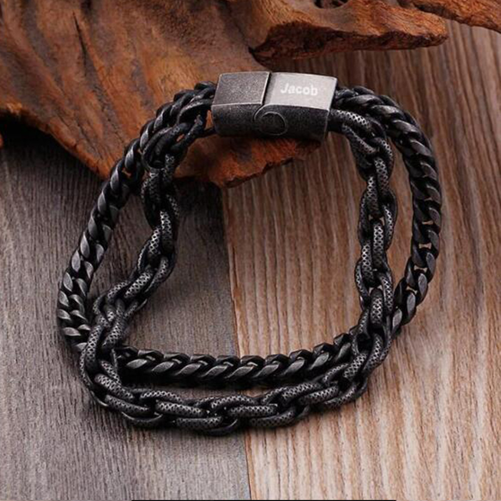 Fashion Solid Color Stainless Steel Bracelets Layered Stainless Steel Bracelets