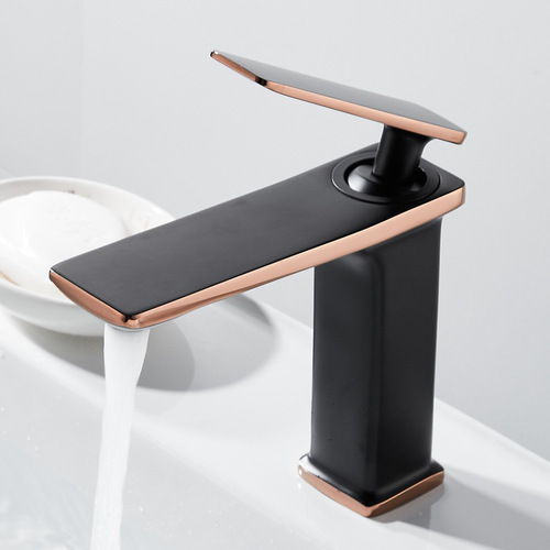 All-copper white and black basin faucet hot and cold toilet bathroom household wash basin wash basin faucet Nordic