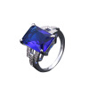 Elegant rectangular ring, copper fashionable crystal, Korean style, micro incrustation, simple and elegant design