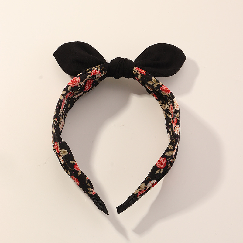 Fashion Retro British Print Niche Style Cross Bow  Wide-sided Headband display picture 8