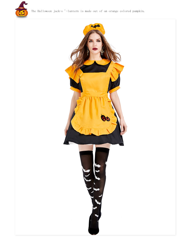 Vampire maid pumpkin lantern dress nihaostyles wholesale halloween costumes NSPIS78646