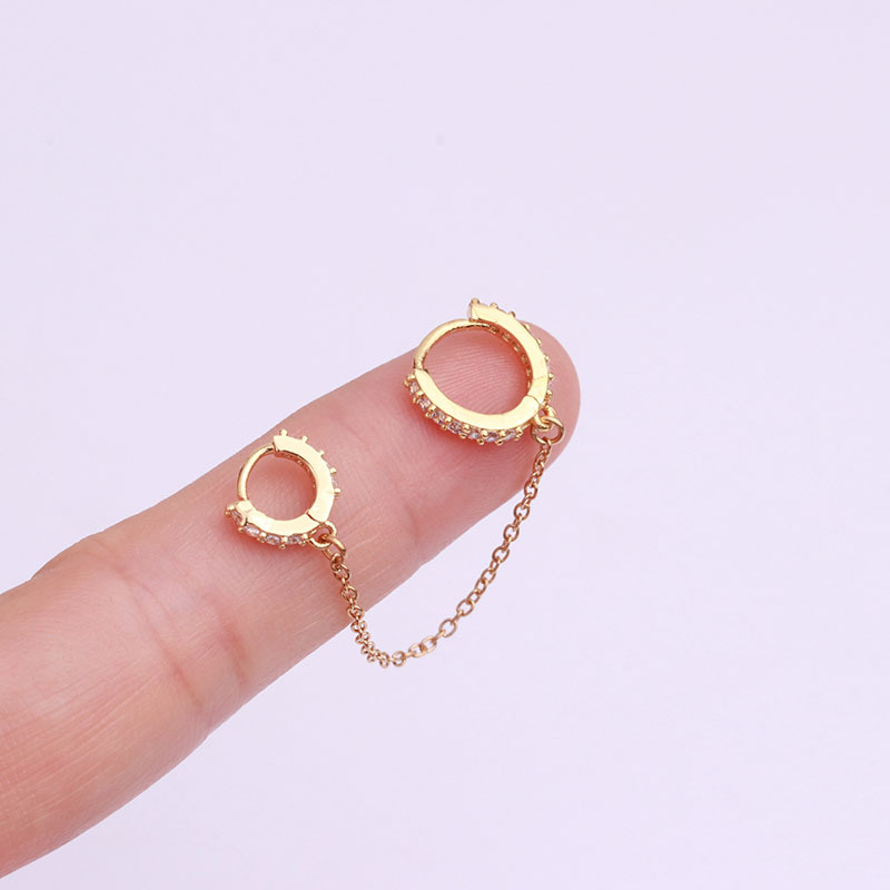 Fashion  Zircon Round Ear Buckle  Creative  Pierced Earrings display picture 6