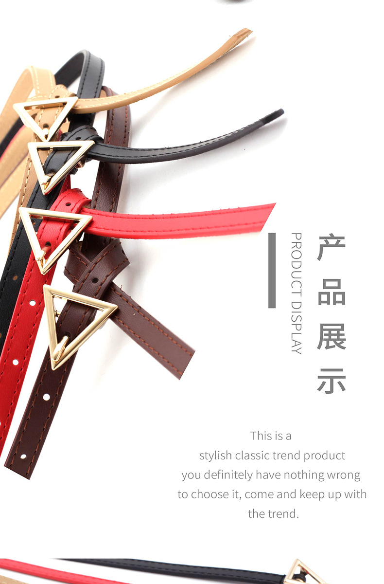 Korea New Simple New Triangle Buckle Belts  Fashion Hipsters  Wild Triangle Personalized Thin Belts Nihaojewelry Wholesale display picture 7