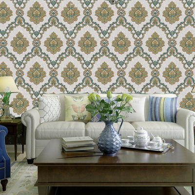 欧式加厚PVC深压纹壁纸客厅电视沙发背景墙床头时尚欧式墙纸加重