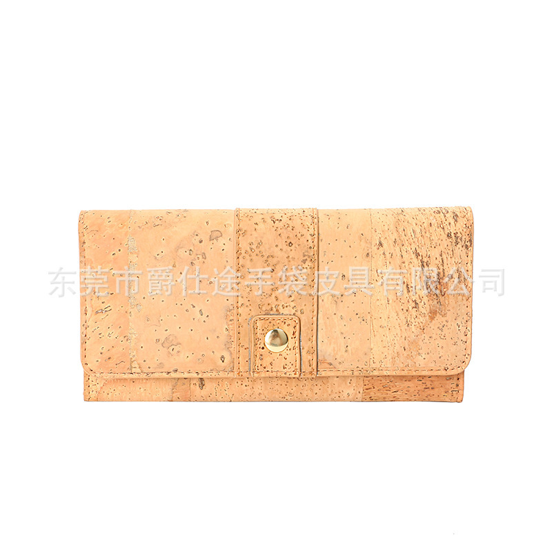 Designer Original Fashion Cork Wallet Multi Card Long Real Wooden Card Bag for Going Out Portable Cork Coin Purse