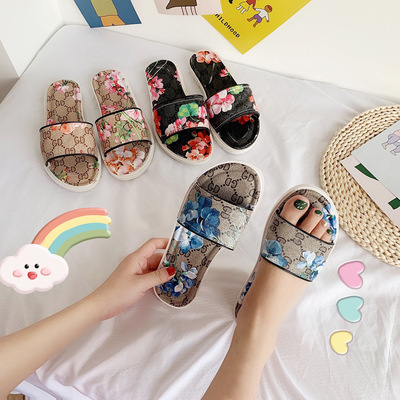 新款拖鞋女士防滑防水壹字休閑平底外穿涼拖防滑沙灘鞋女鞋單鞋潮