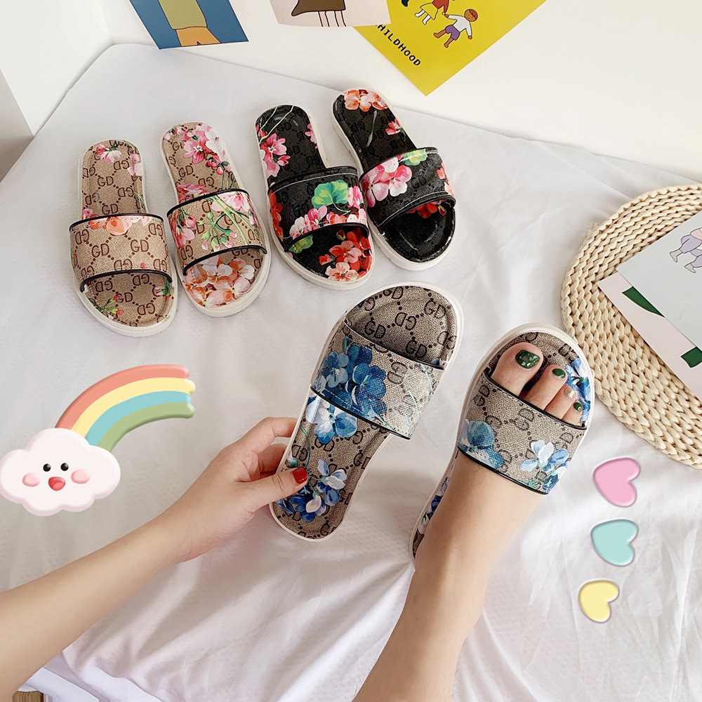 新款拖鞋女士防滑防水壹字休閑平底外穿涼拖防滑沙灘鞋女鞋單鞋潮