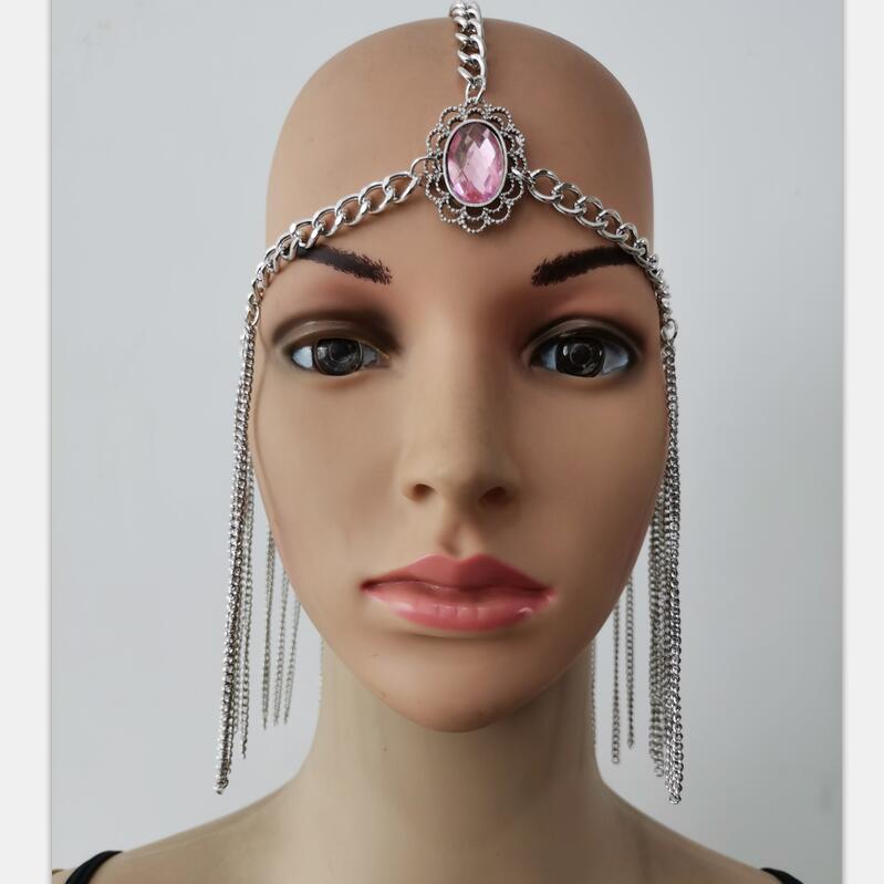 ebay速卖通热销水钻挂须头链head chains 朋克合金饰品 跨境饰品