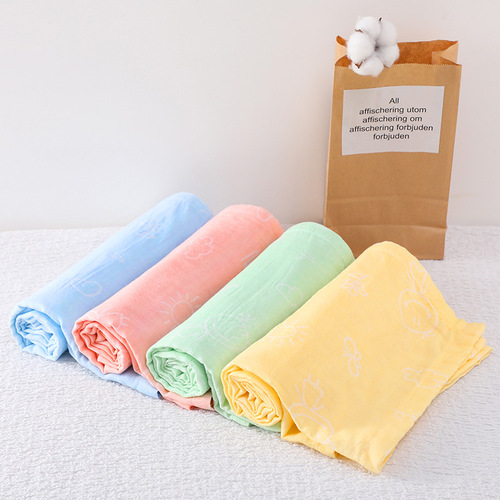 Jacquard & Non-Jacquard Double-Layer Cotton Gauze Baby Swaddle Blanket Pure Cotton Cartoon Newborn Gauze Wrap