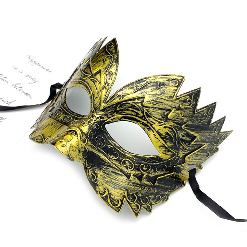 Gold and Silver Horror Funny Jagged Men's Antique Mask Halloween Party Half Face Boys Mask Wholesale