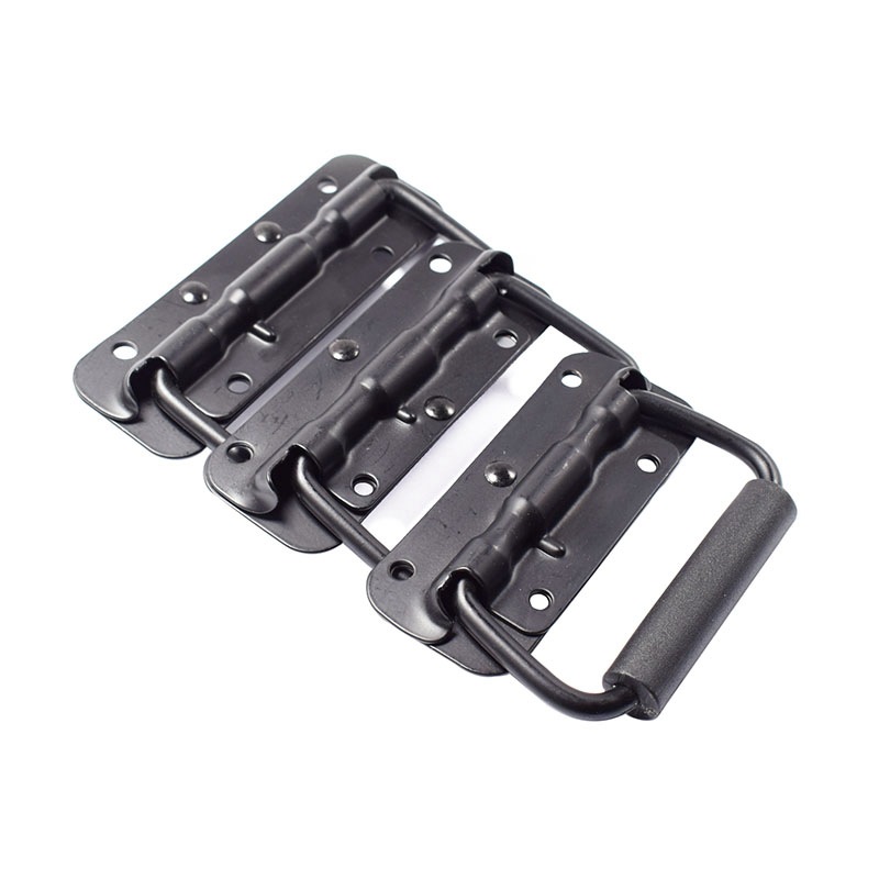 Amwang hierro negro resorte plegable mango caja de herramientas móvil mango caja de madera anillo mango caja de equipos industriales mango