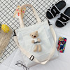 Capacious shopping bag, face blush, one-shoulder bag, cloth bag, with little bears, 2020, new collection, internet celebrity