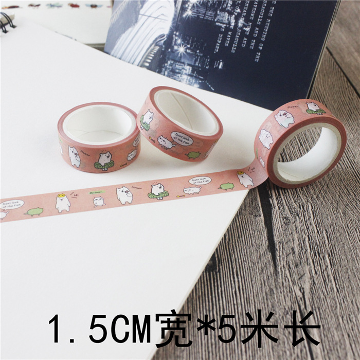 Animal y planta diario cinta lindo diario pegatinas y cinta de papel color material fresco chica corazón di Decoración