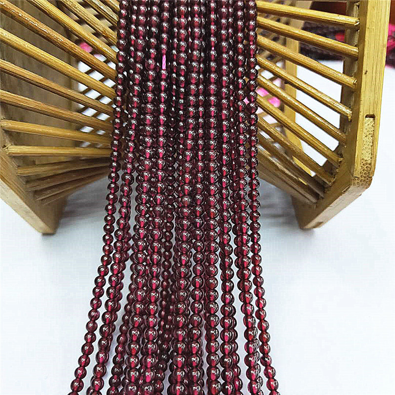 Factory direct sales of natural 5A-grade garnet loose beads, wholesale of semi-finished purple-toothed black round beads, and jewelry matching beads detail image 9