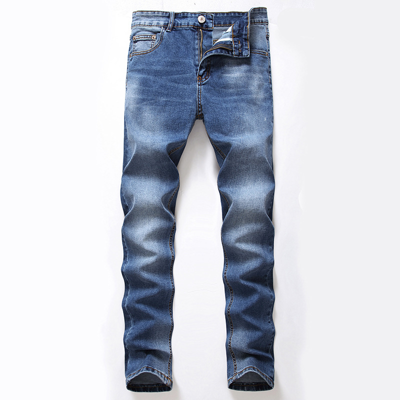 Jeans pour hommes, nouveaux pantalons en denim à jambe droite élastique, tendance et décontractés_voghion.com