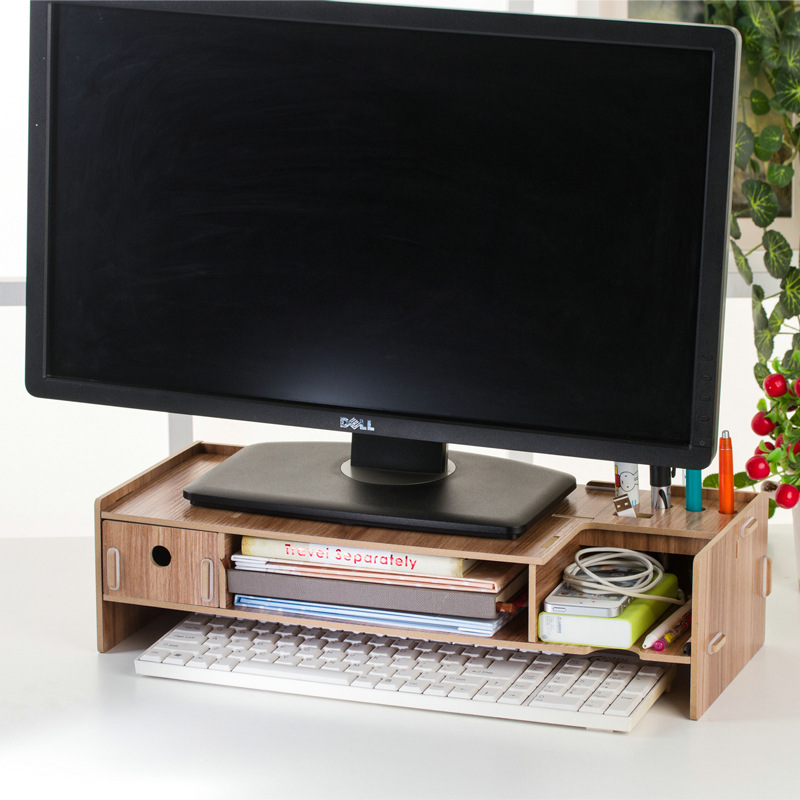 液晶显示器增高架木质键盘架桌面收纳架置物架