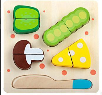 Casa de juego madera los niños juguetes fruta plana rompecabezas corte educación temprana cocina material didáctico Ventas Directas la fábrica