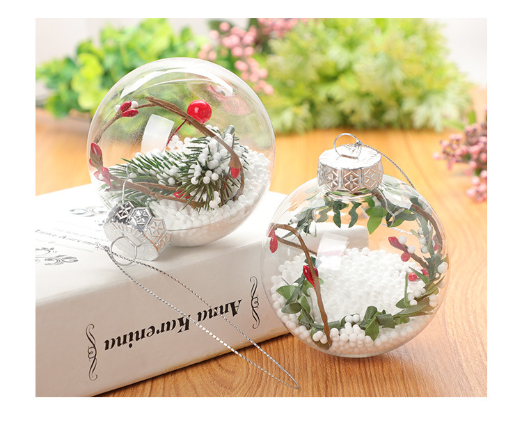 Wedding products: cross-border transparent plastic balls, hollow round balls, Christmas balls, Christmas, New Year and Spring Festival PET decorative balls with decorations detail image 14