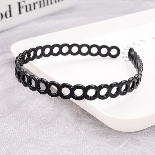 Simple black face wash non-slip toothed hairband bangs hair press headband ladies adult hairpin plastic hairpin headwear