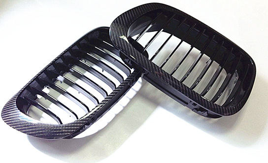 【】BFB】适用宝马3系E46中网 E46碳纤中网 E46两门碳纤格栅中网