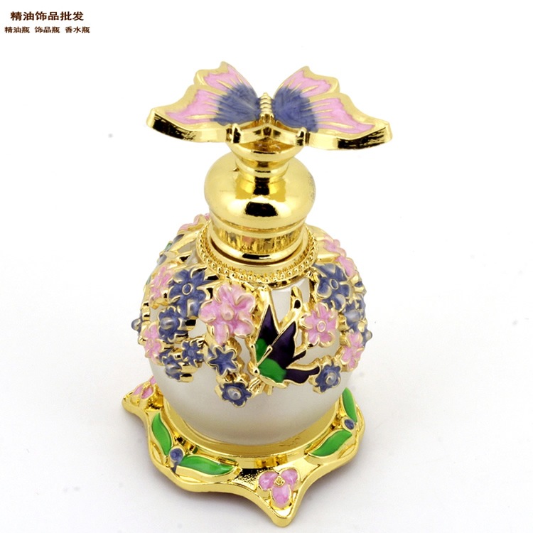 中国精油饰品网15ml粉红色蝴蝶盖大底球形香水瓶8.jpg