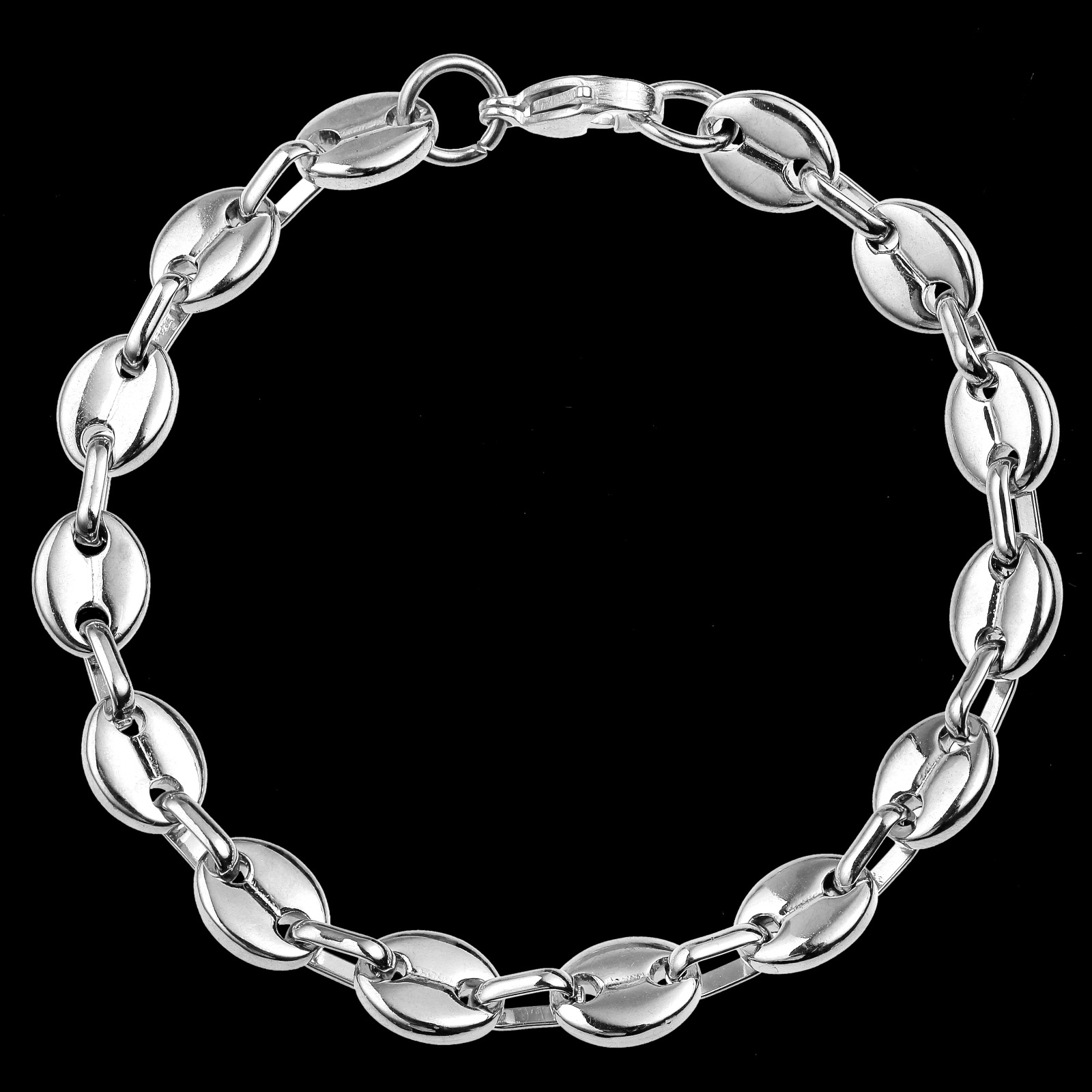 18g Weight Bracelets Classification coffee bean chain Chain Type 1 Piece Quantity Street Occasion Titanium Steel Material Geometric Pattern Men's Gender Plating Design Hip-Hop Style Hip-Hop Geometric Titanium Steel Plating Men's Bracelets Men's Chain Bracelets 12