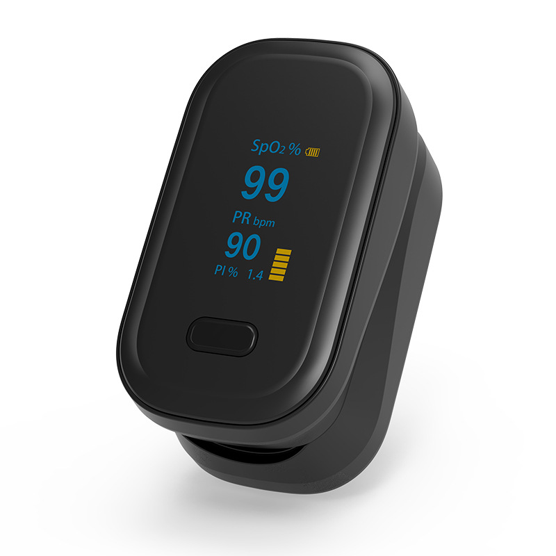 Finger clip pulse oximeter PI perfusion...