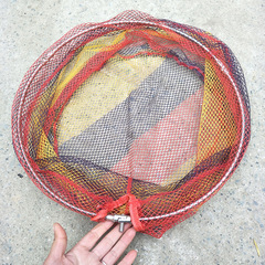 批發 鋁合金網頭彩色大眼網單絲網頭漁具用品配件 彩色塗膠抄網頭