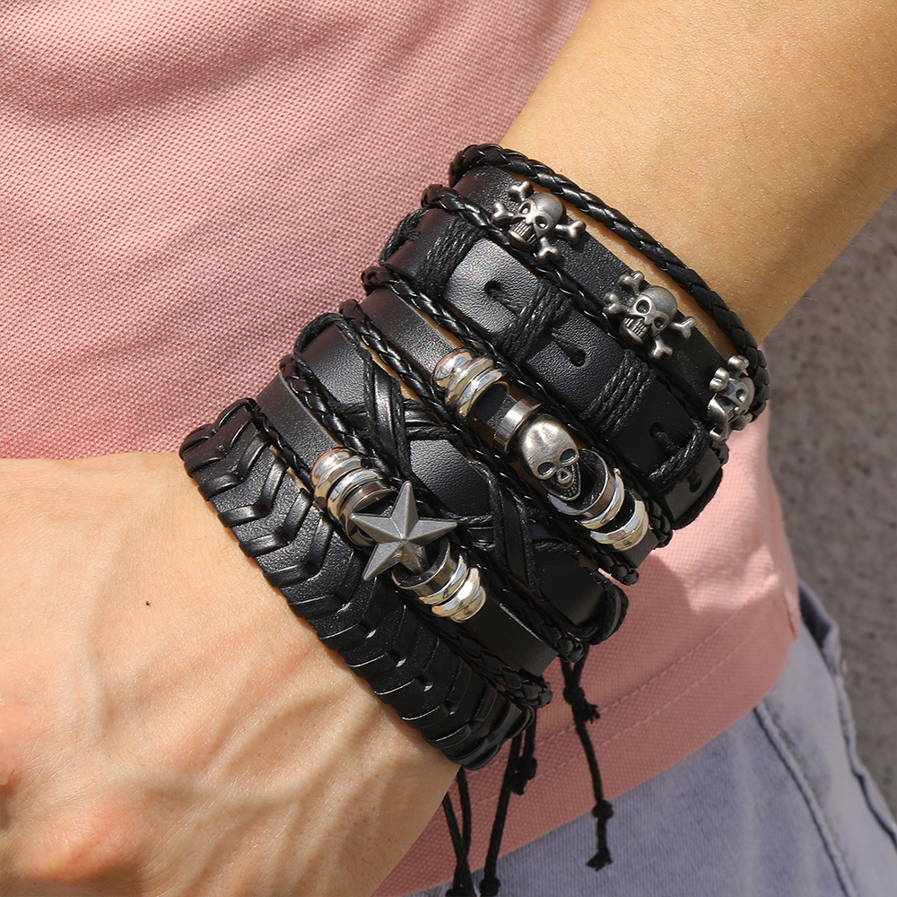 Hip-hop Geometric Pu Leather Braid Men's Bracelets display picture 2