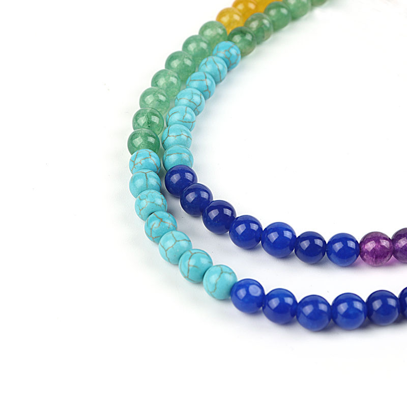 Natural Colorful Stone Loose Stone Round Beads Handmade Diy Jewelry Accessories display picture 3