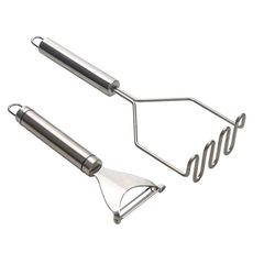 Factory direct sales stainless steel potato masher manual multifunctional wavy potato peeler masher