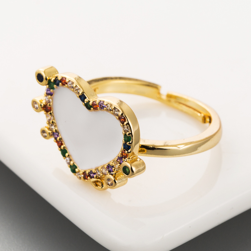 Couple Ring  Mode Kreative Vergoldete Ring Farbe Persönlichkeit Geometrischer Offener Hip-hop-ring display picture 3