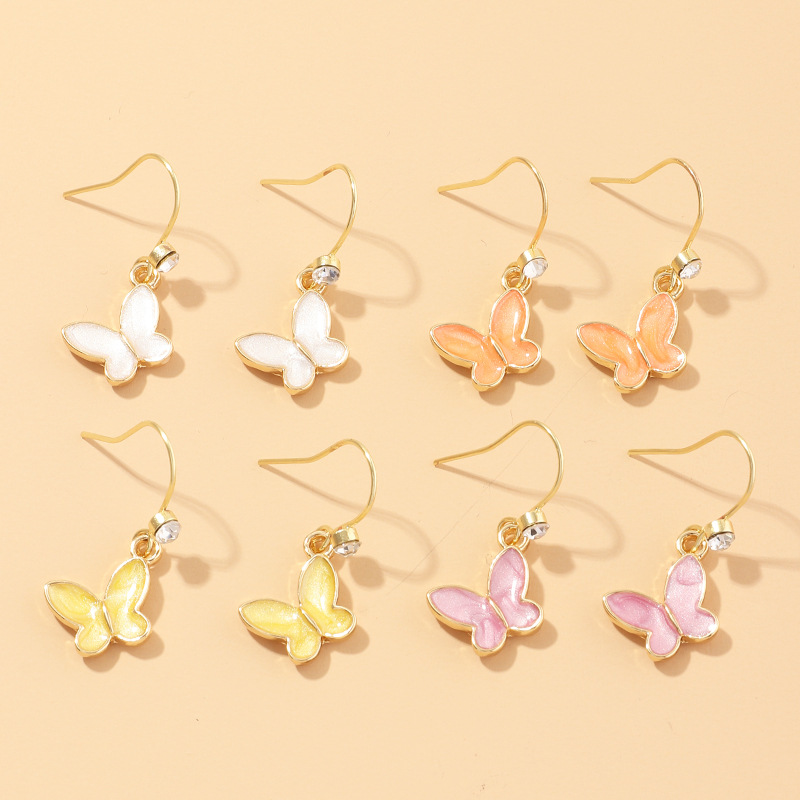 fashion jewelry new candy color dripping butterfly earrings temperament butterfly earrings wholesale nihaojewelry NHNZ218908picture2