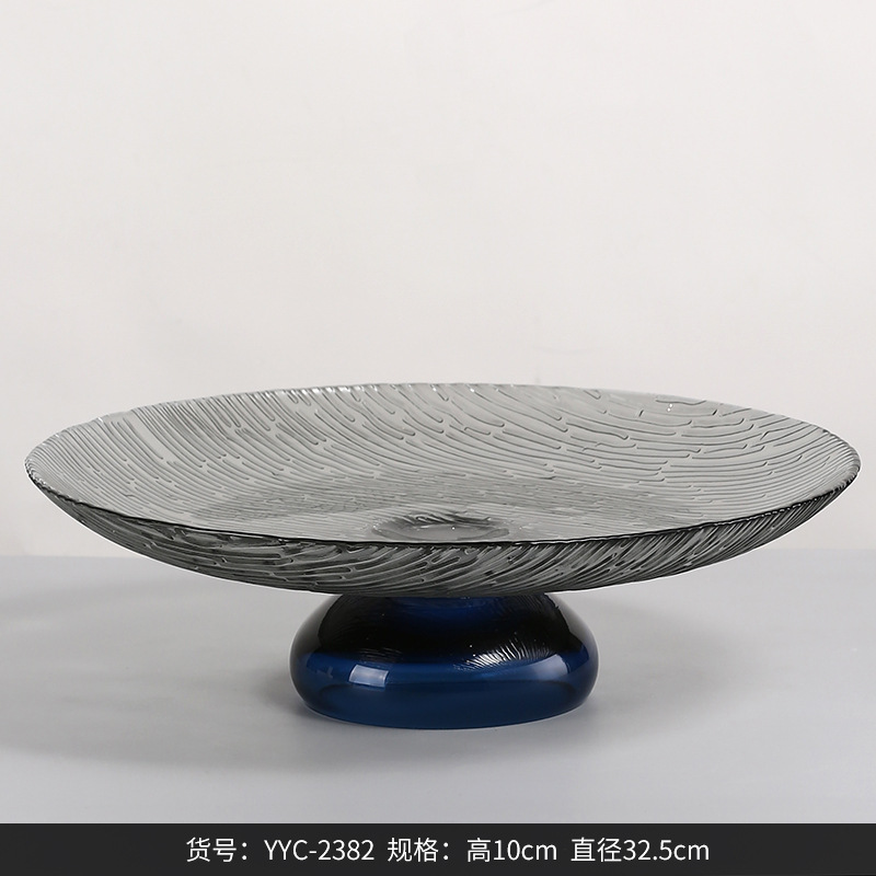 Bossi Home Multi-layer Tall Glass Fruit Plate Home High-end Light Luxury Soft Decoration Living Room Dry Fruit Plate