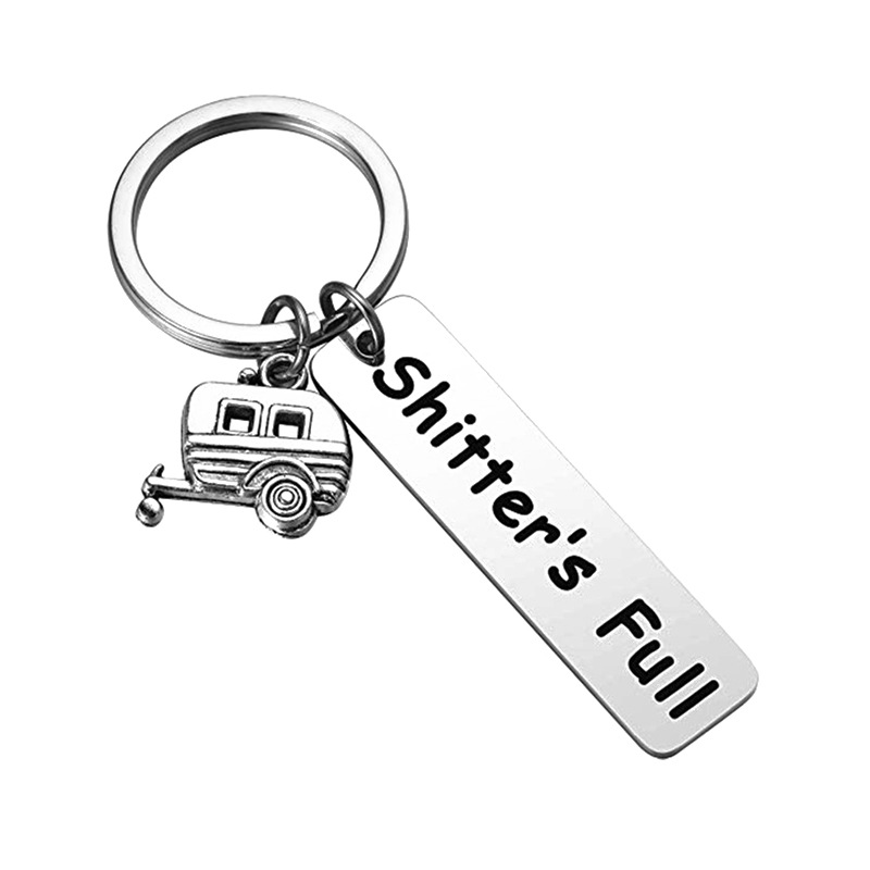 16g Weight Bag Pendant, Keychain Classification 1 Piece Quantity 1 Piece Simple Style Word Titanium Steel Polishing Unisex Bag Pendant Keychain