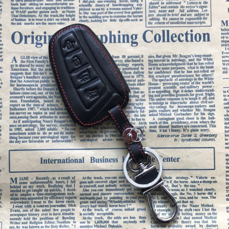 适用现代全新胜达雅科仕格锐IX45钥匙包IX35雅尊真皮钥匙包汽车套|ms