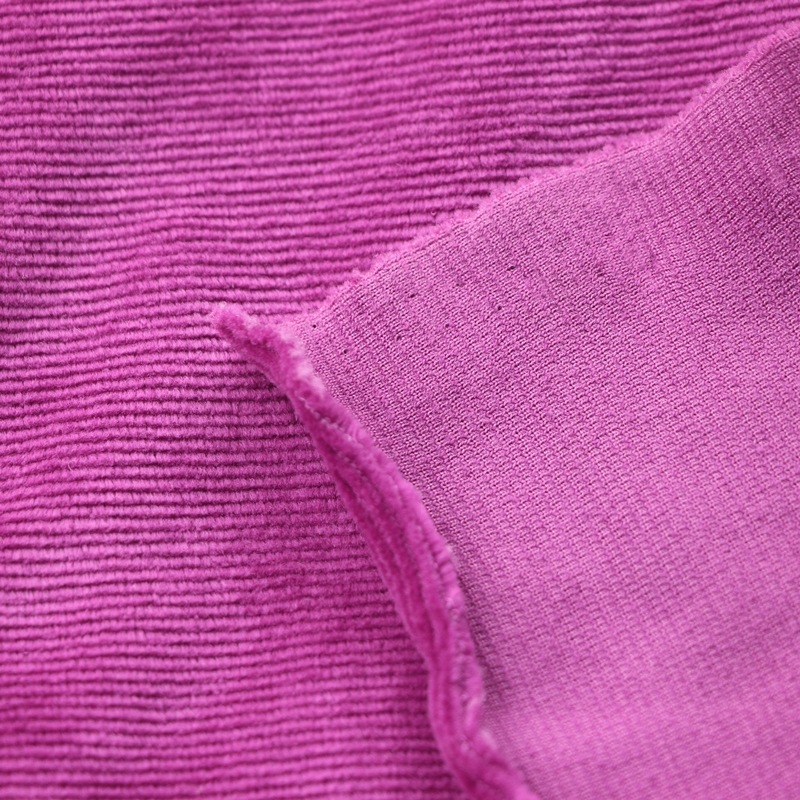 针织纬编2x2弹力坑条灯芯绒棉涤CVC氨纶横抽条天鹅绒夹克裤子面料