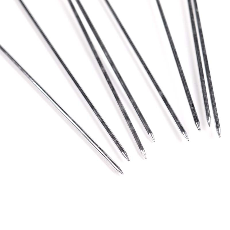 Directo de fábrica de acero inoxidable barbacoa Tenedor de grado alimenticio barbacoa palo en forma de U barbacoa aguja de picnic al aire libre doble aguja brochetas de barbacoa