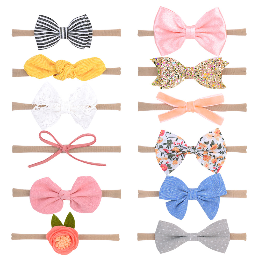 Fashion 12 One Card Set Baby Hair Accessories Children Nylon Headband display picture 2