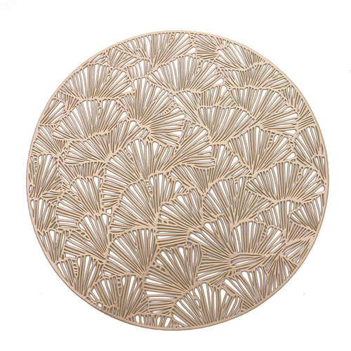 Nordic-style Ginkgo Leaf Creative PVC Decorative Mat with Hollow Design, Insulating Dinner Mat for Home Kitchen, Western-style Table Mat with Instagram Style