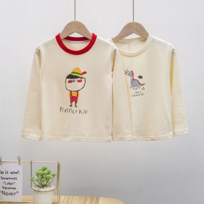 2020秋季新款女童恐龙童装匹诺曹打底衫可爱洋气卡通t恤长袖|ms