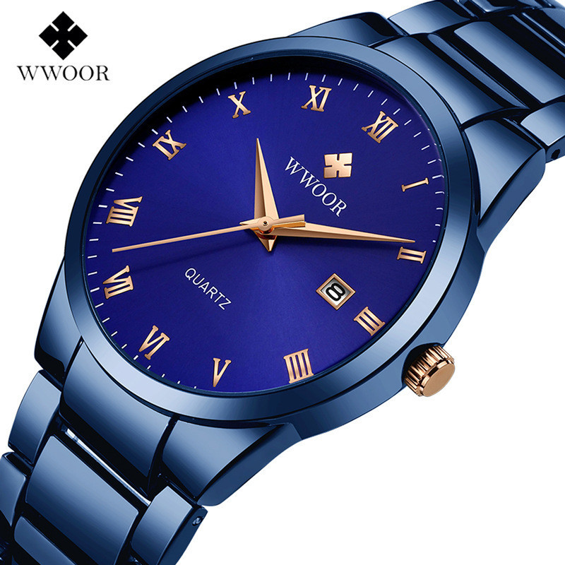 WWOOR con amor de los nuevos hombres de negocios reloj de cuarzo calendario impermeable reloj redondo cabeza casual Bowl Watch 8830