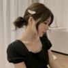 Brand hair accessory, scissors, fashionable hairgrip from pearl, set, Korean style, new collection