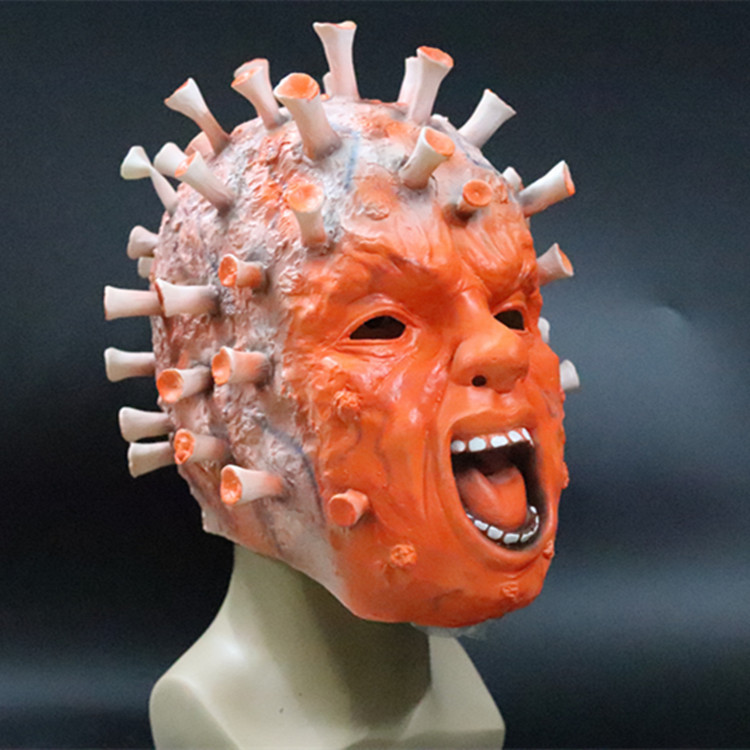 Halloween horror máscara virus sombrero máscara de látex coronavirus modelado nueva etapa accesorios de rendimiento