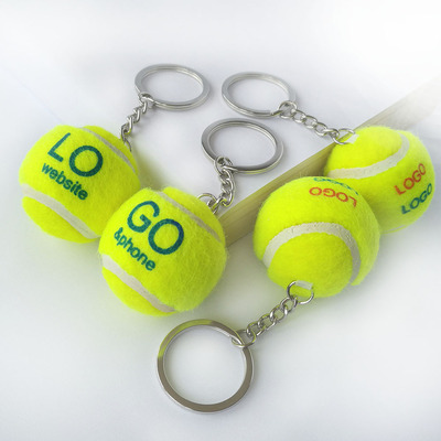 厂家定制网球俱乐部会员礼品赠品彩色logo印刷高品质网球钥匙扣