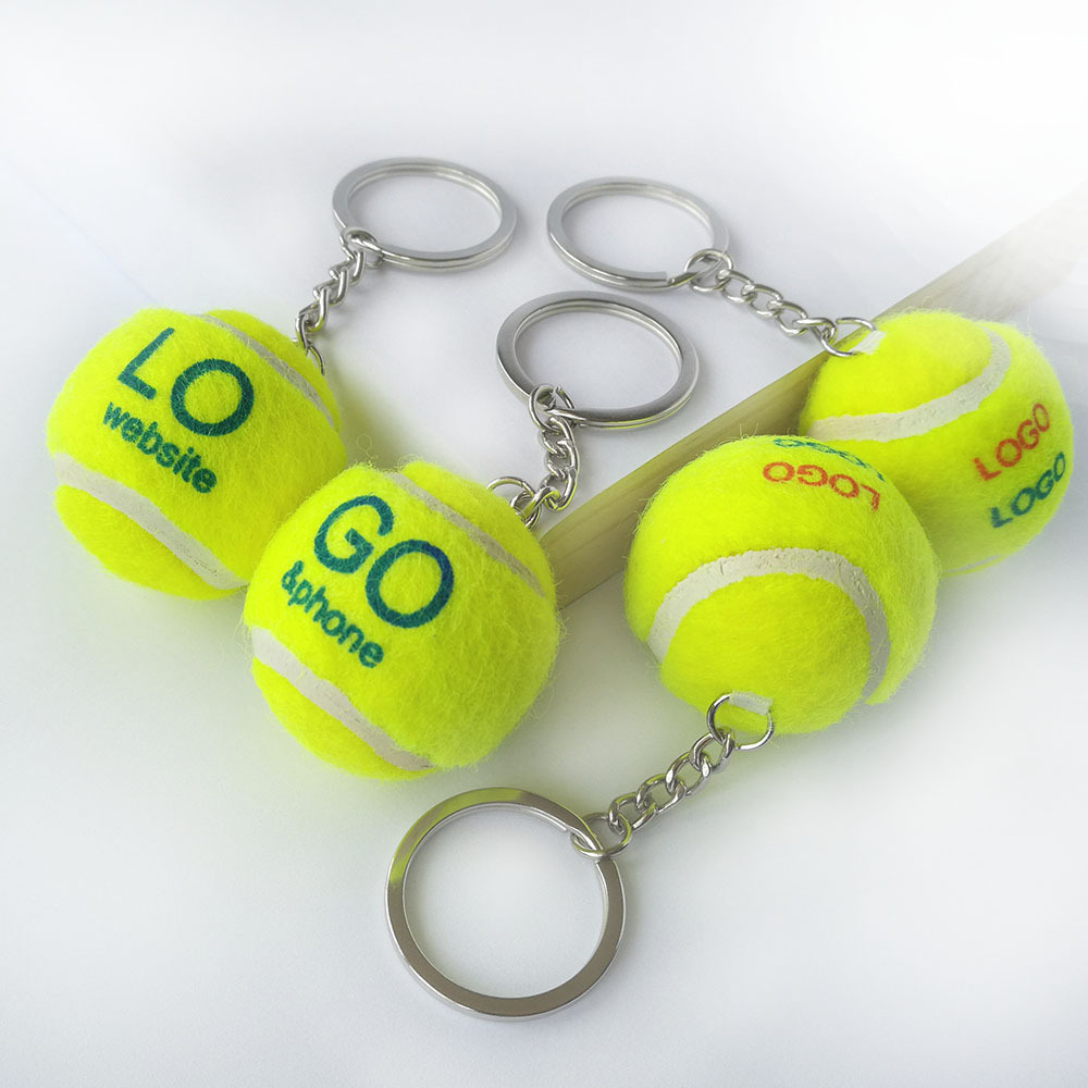 厂家定制网球俱乐部会员礼品赠品彩色logo印刷高品质网球钥匙扣