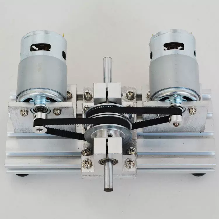 双电机驱动装置775/795/895直流电机大扭矩高转低8mm硬轴铝合金台