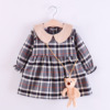 Autumn dress, cartoon small princess costume, children's clothing, western style, with little bears