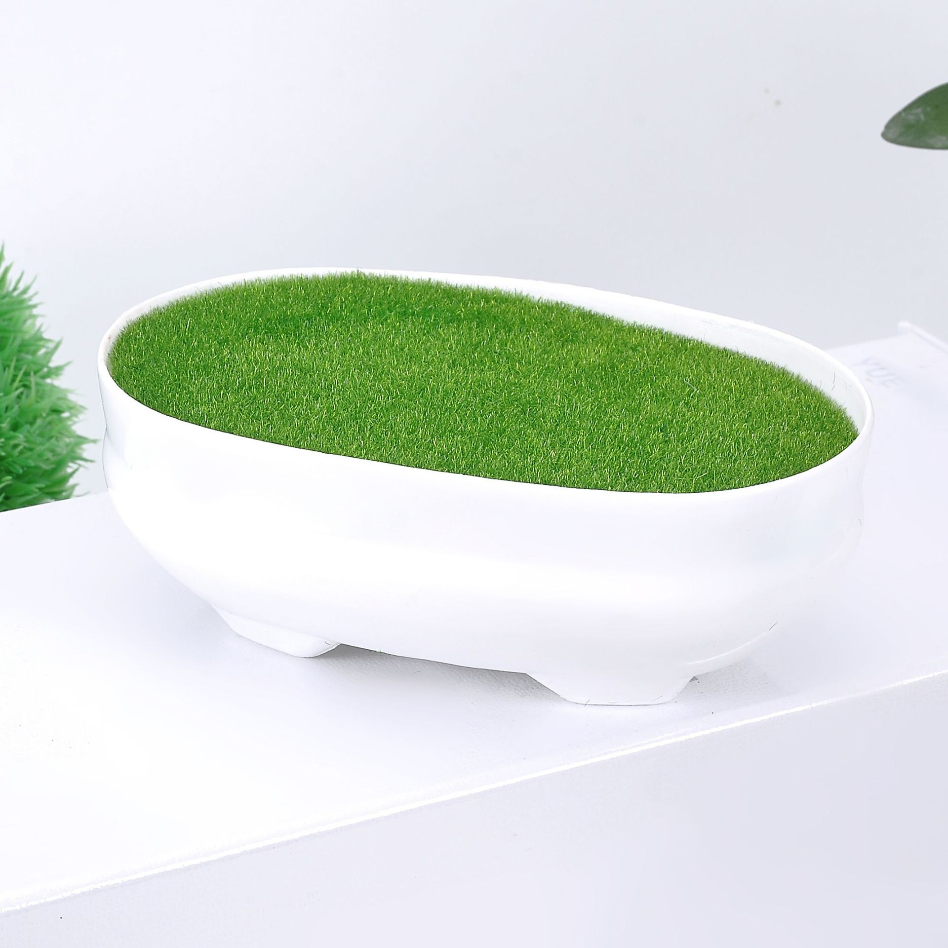 The manufacturer supplies P006 oval-shaped weighted and foamed artificial flower flowerpots and plastic flowerpots detail image 5