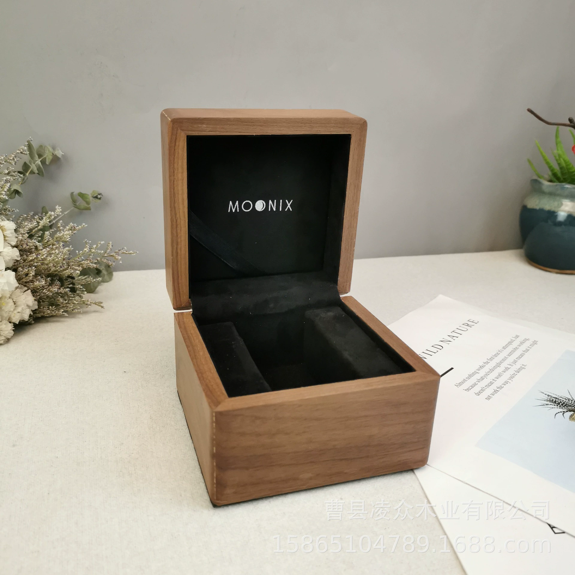 Креативная деревянная коробка для колец Серьги Кулон Ящик для хранения ювелирных изделий Коробка для серег из черного ореха Твердая деревянная коробка